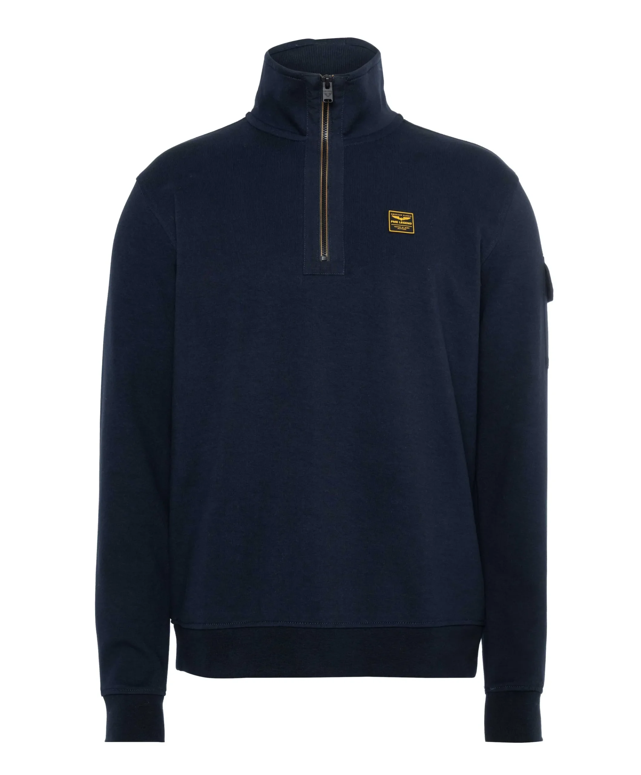 Heren trui met rits blauw