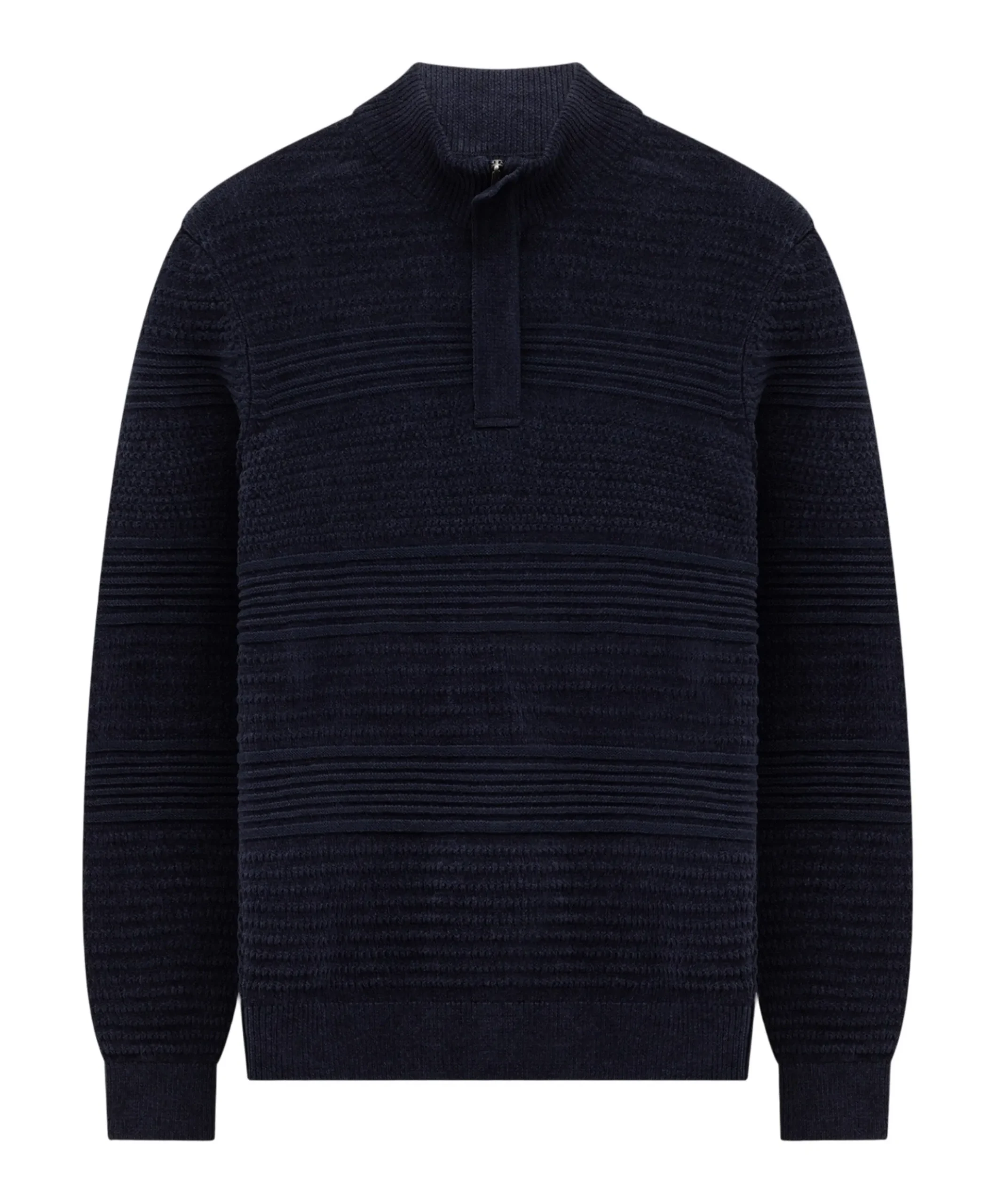 Heren trui met rits blauw