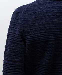 Heren trui met rits blauw