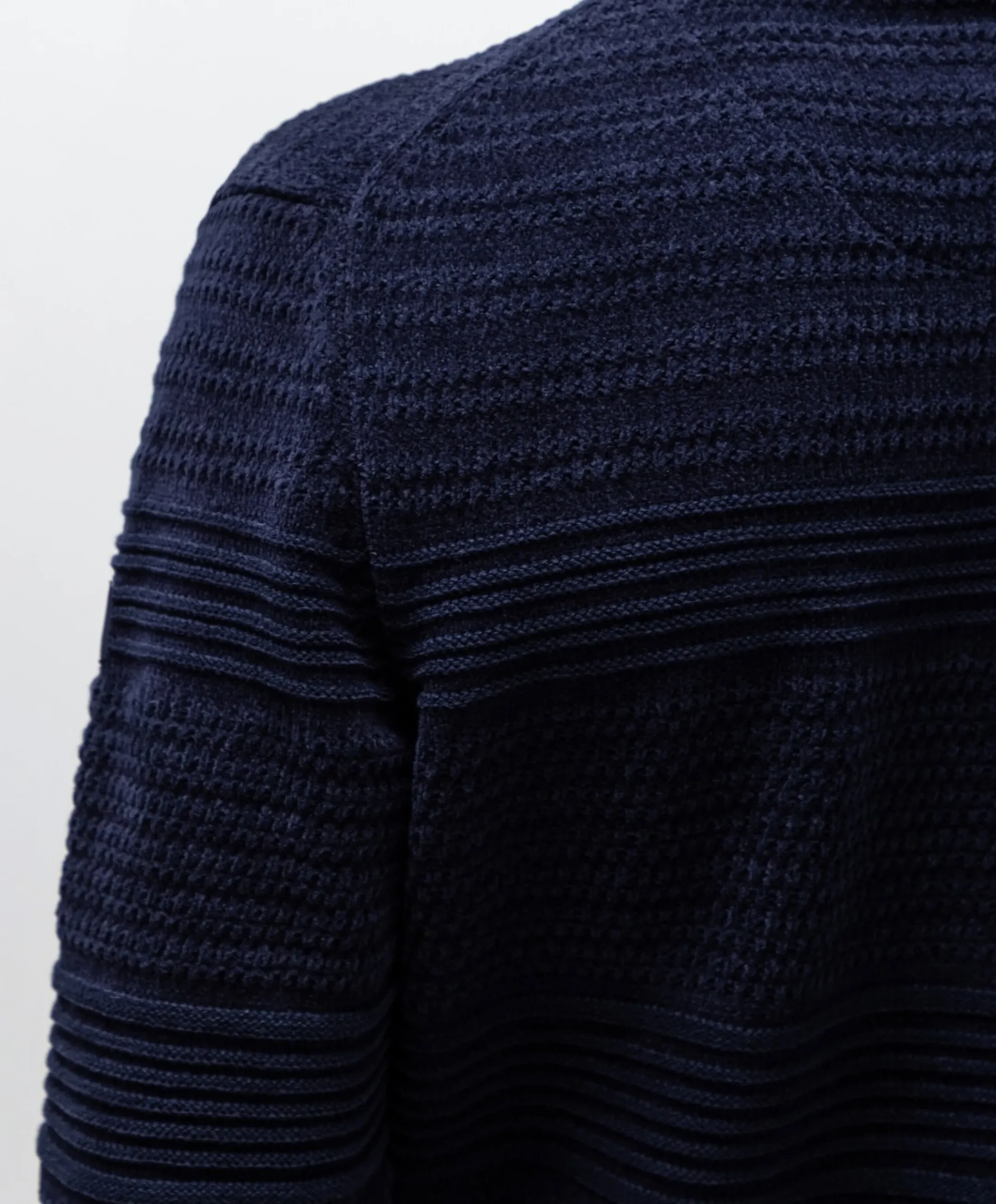 Heren trui met rits blauw