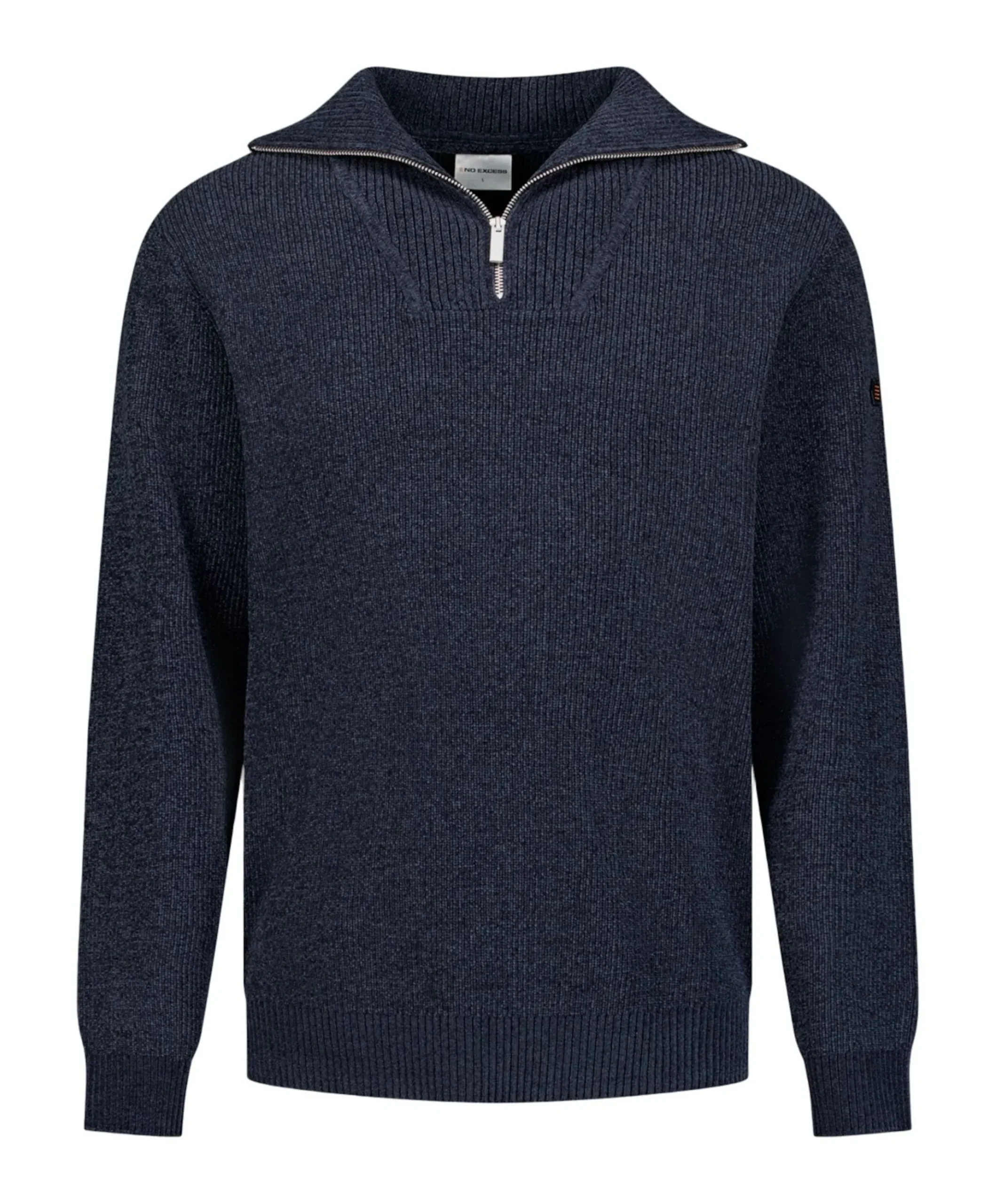 Heren trui met rits blauw