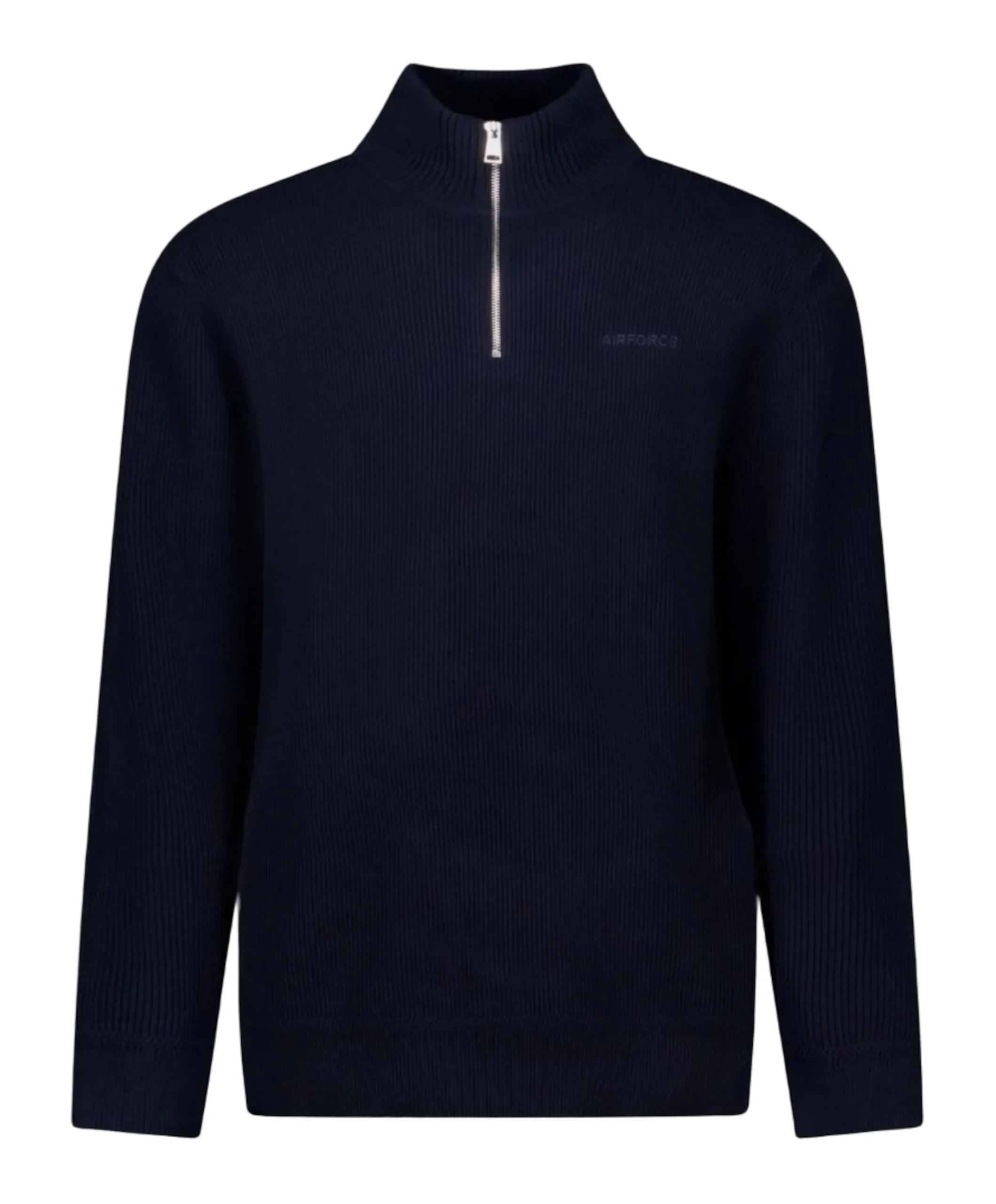 Heren trui met rits blauw