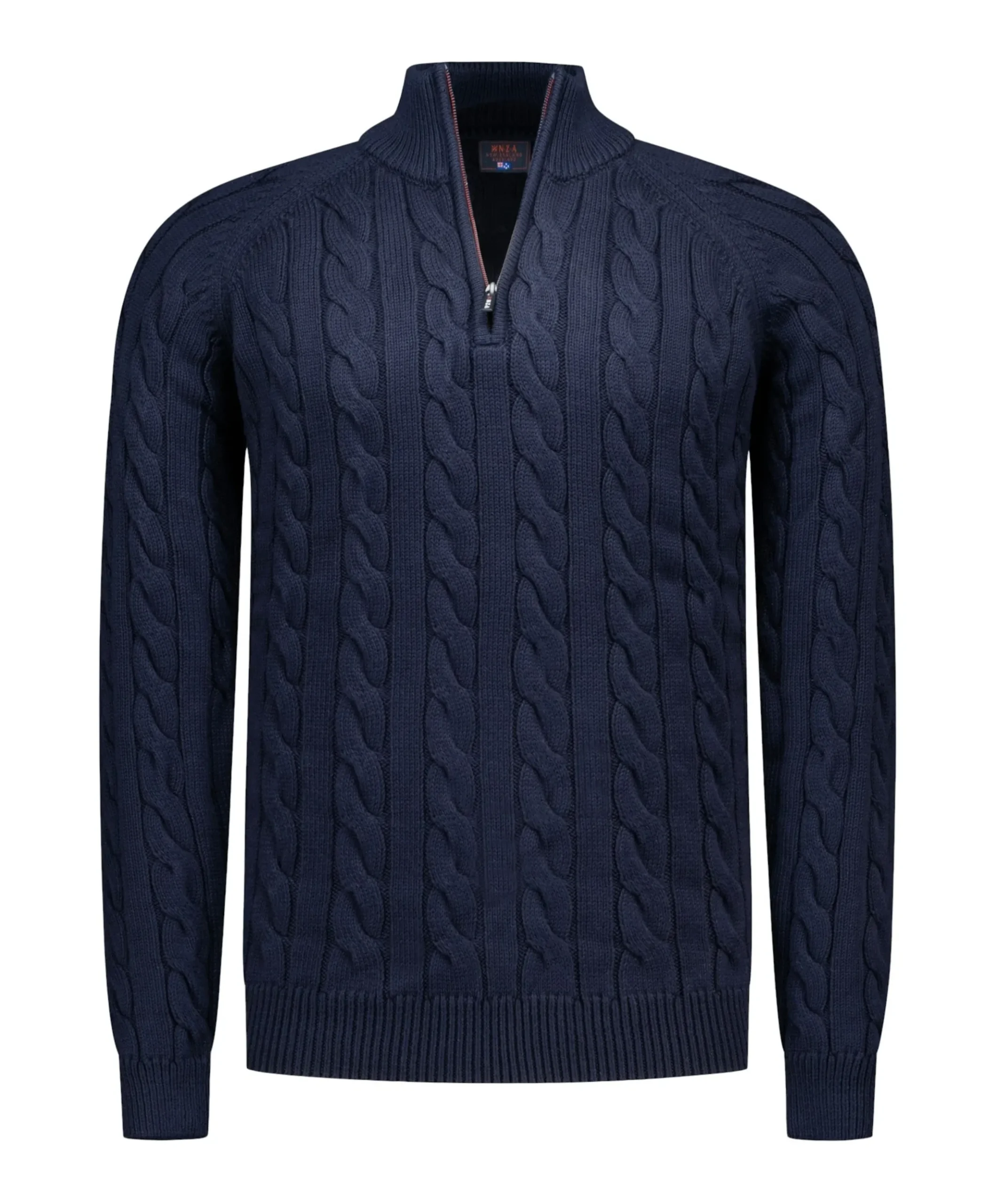 Heren trui met rits blauw