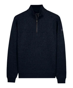 Heren trui met rits blauw