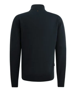 Heren trui met rits blauw