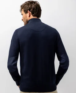 Heren trui met rits blauw