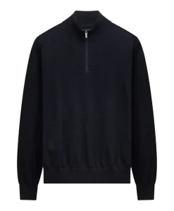 Heren trui met rits blauw