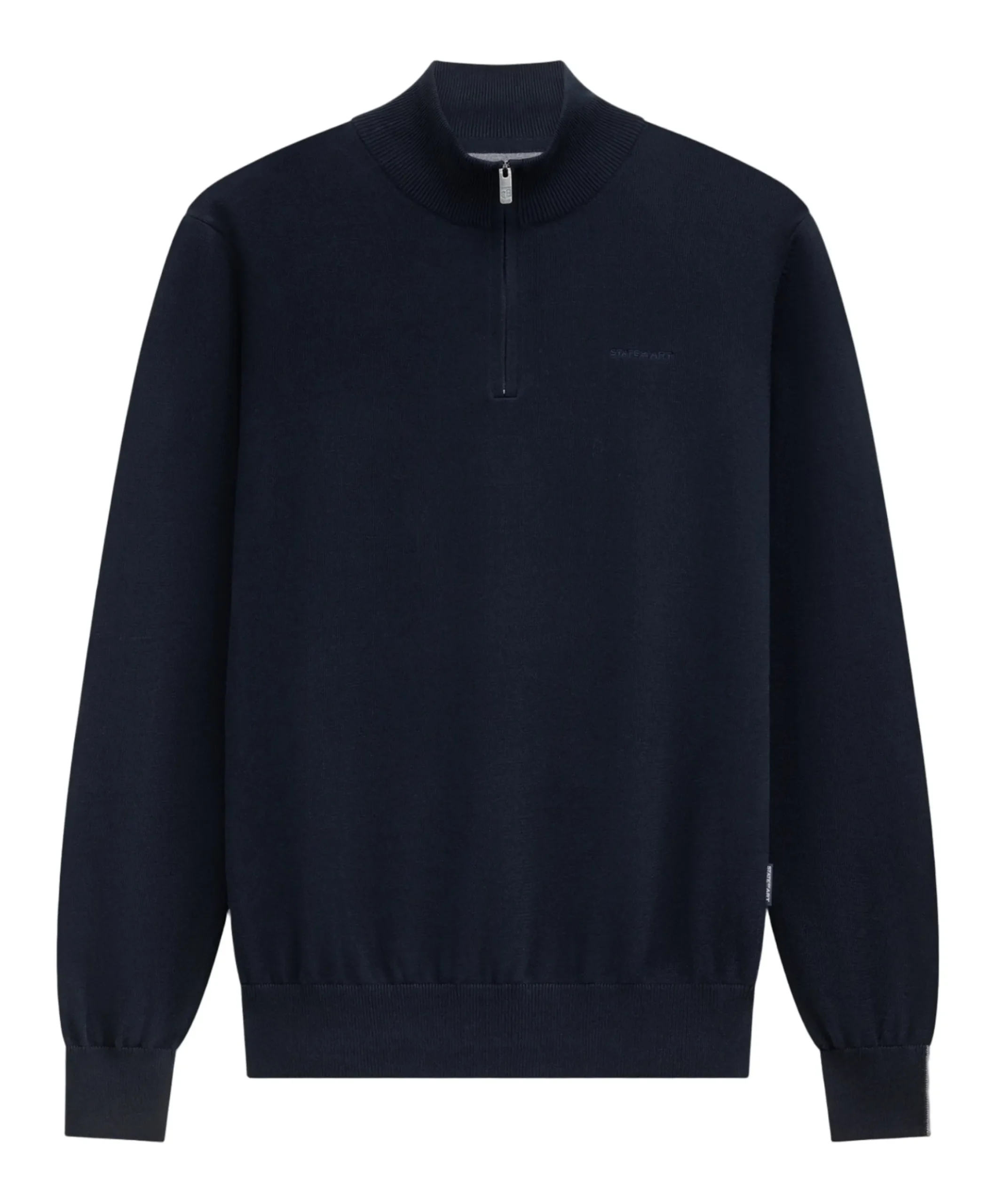 Heren trui met rits blauw