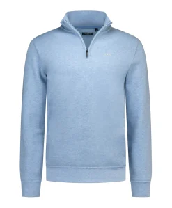 Heren trui met rits blauw