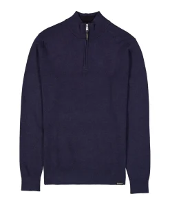 Heren trui met rits blauw