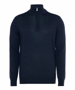 Heren trui met rits blauw