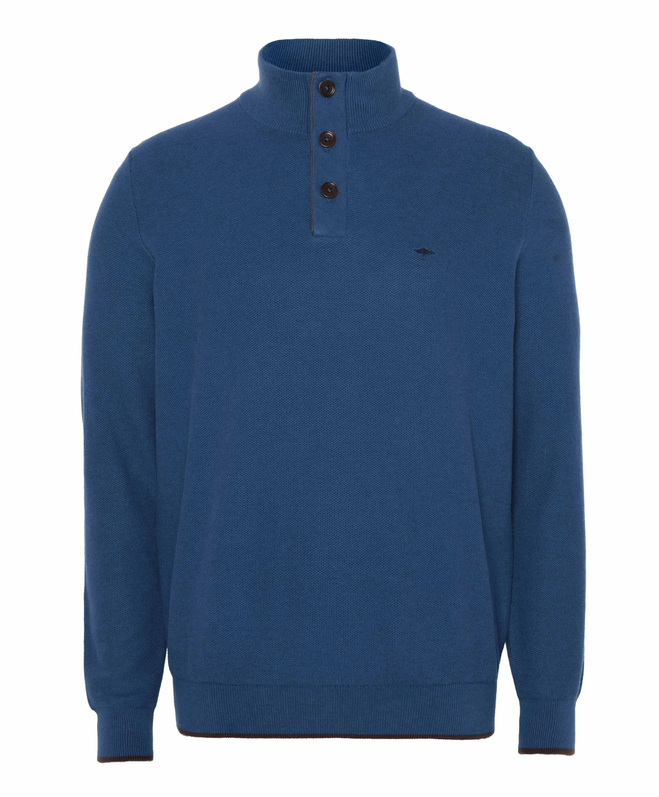 Heren trui met rits blauw