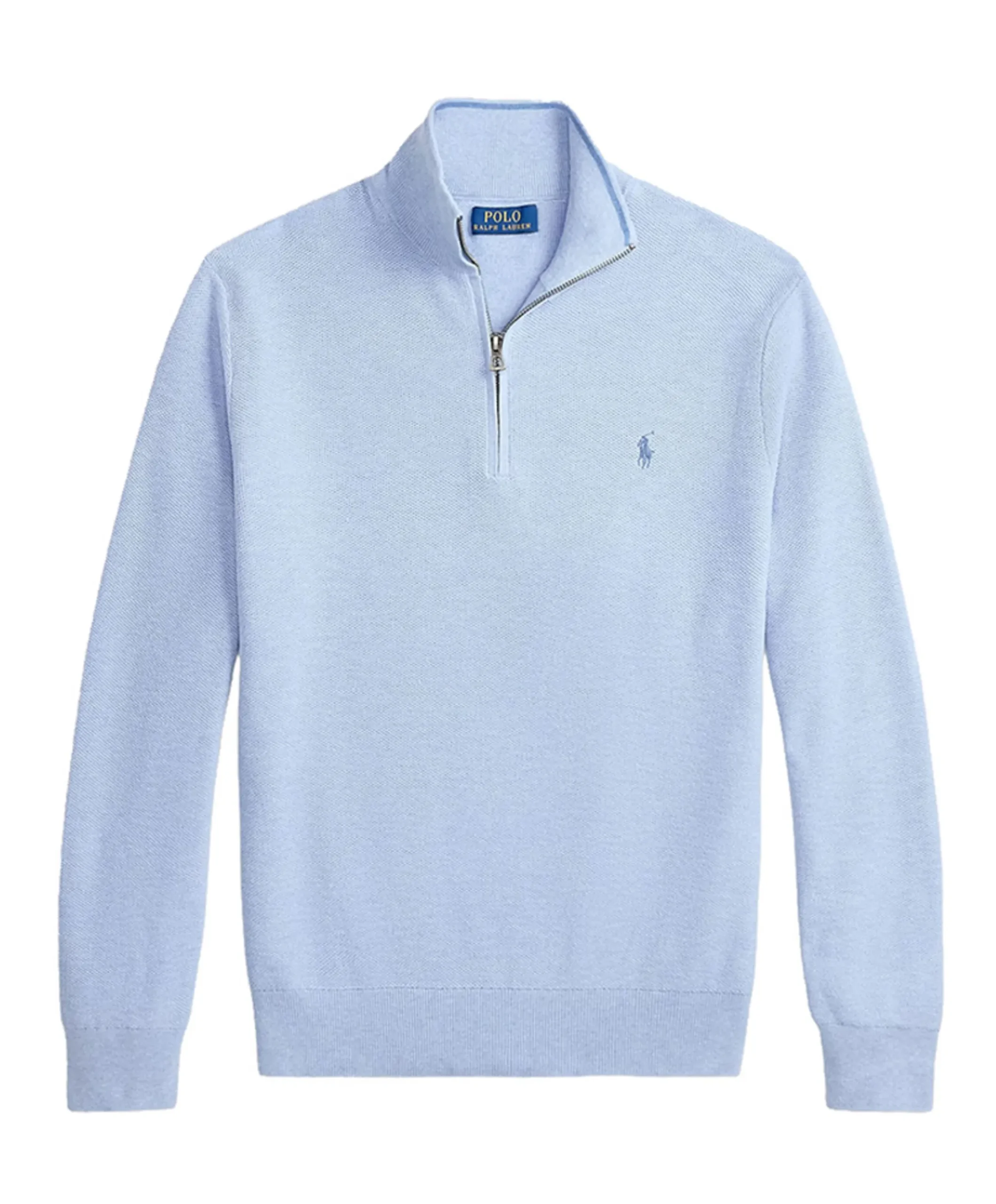 Heren trui met rits blauw
