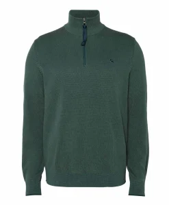 Heren trui met rits groen
