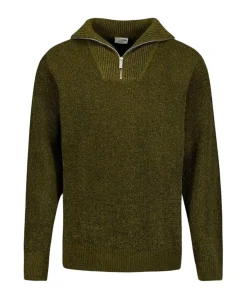 Heren trui met rits groen