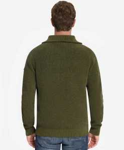 Heren trui met rits groen