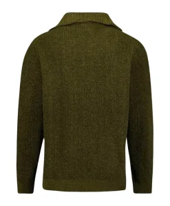 Heren trui met rits groen