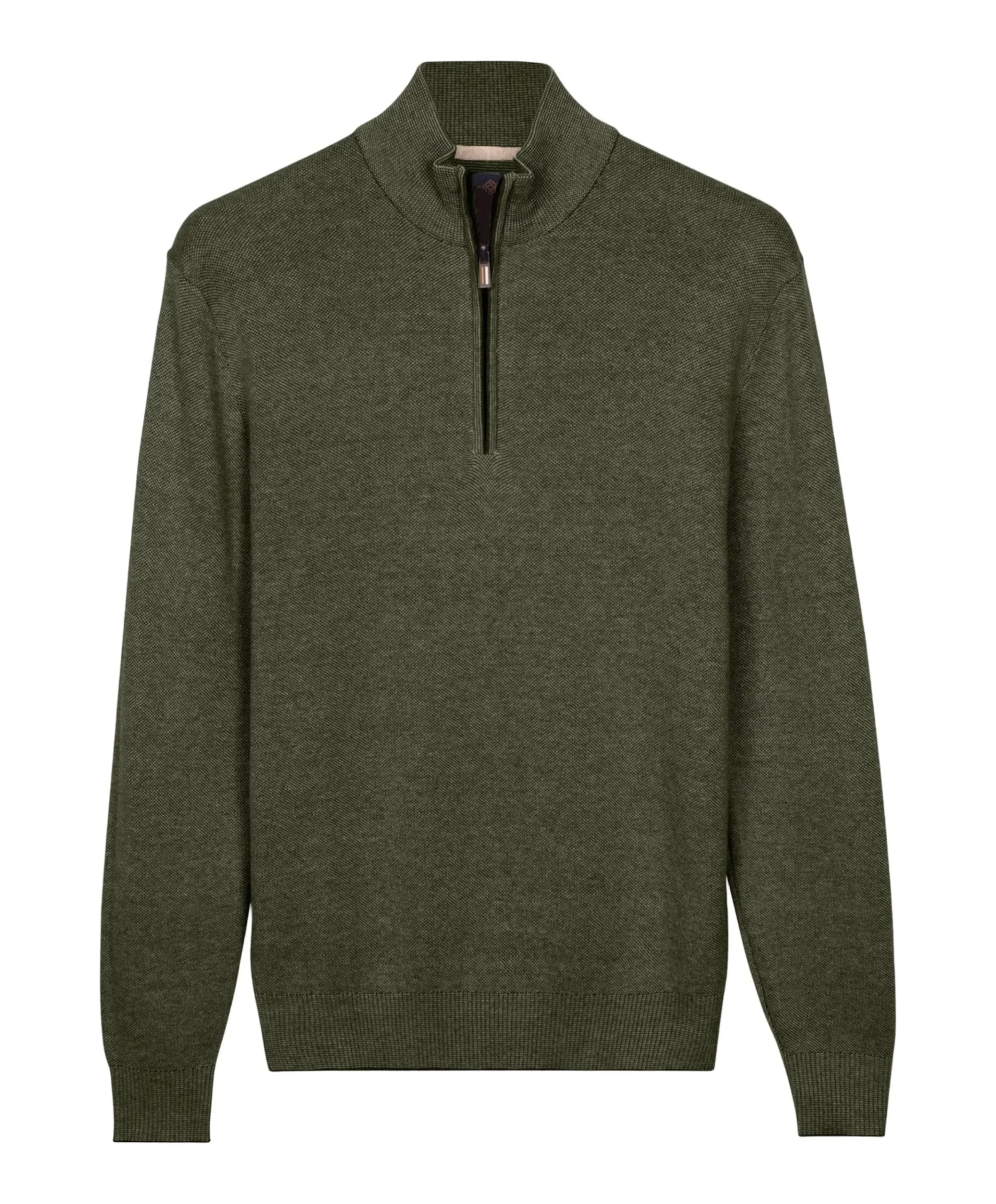 Heren trui met rits groen