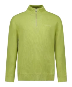 Heren trui met rits groen