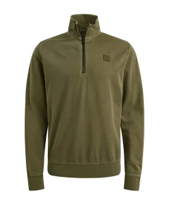 Heren trui met rits groen