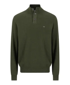 Heren trui met rits groen