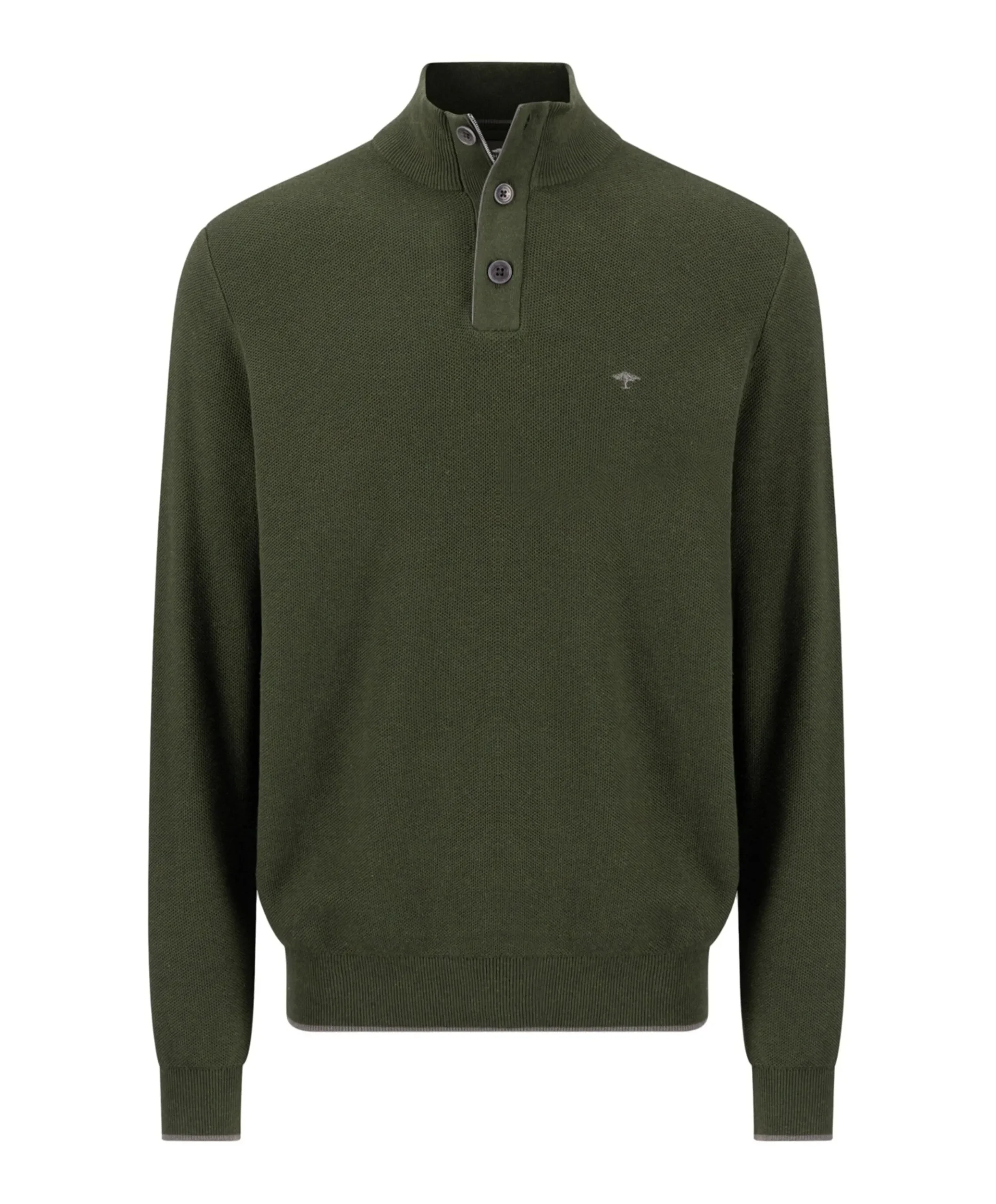 Heren trui met rits groen