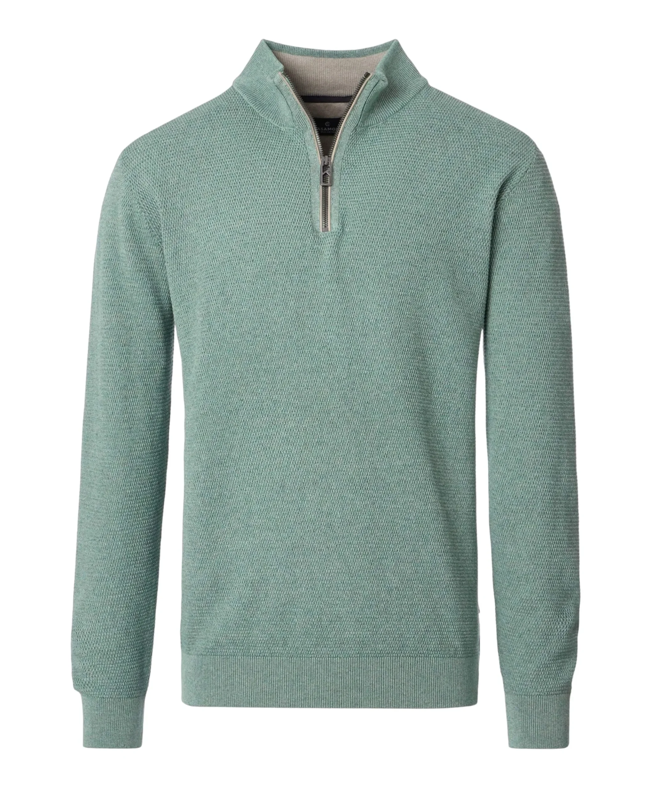 Heren trui met rits groen