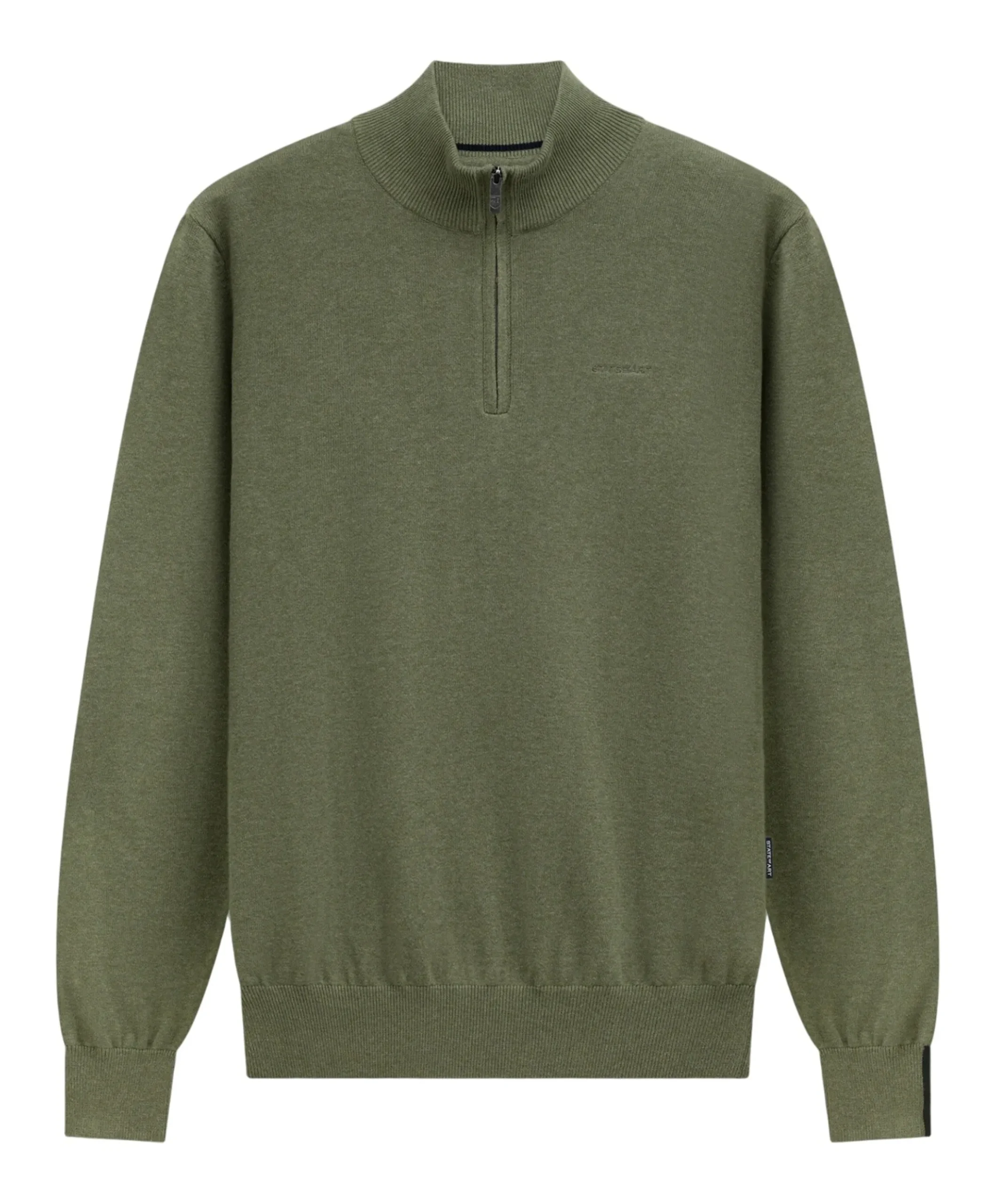 Heren trui met rits groen