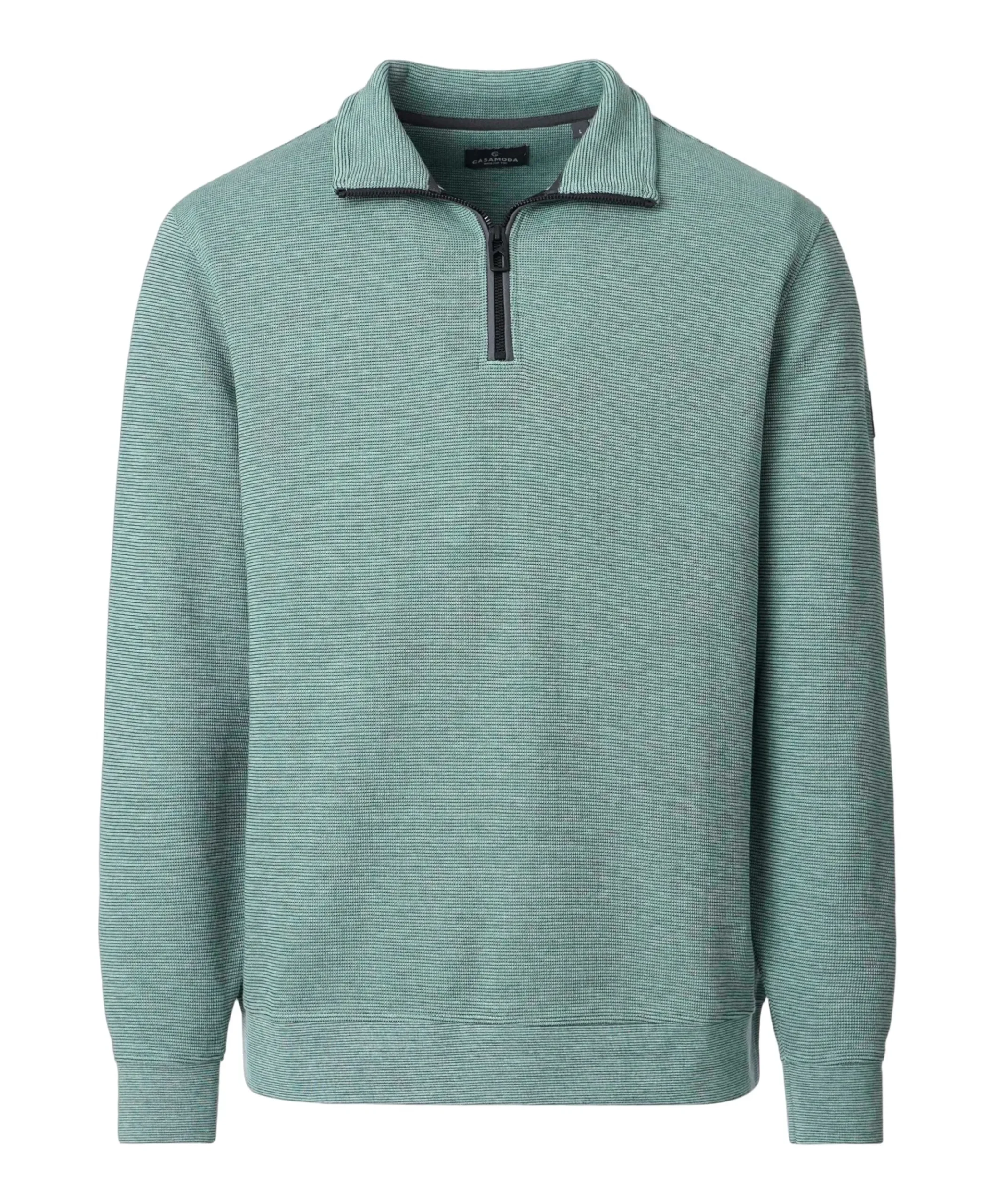Heren trui met rits groen