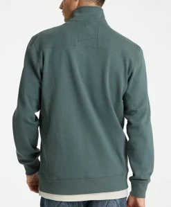 Heren trui met rits groen