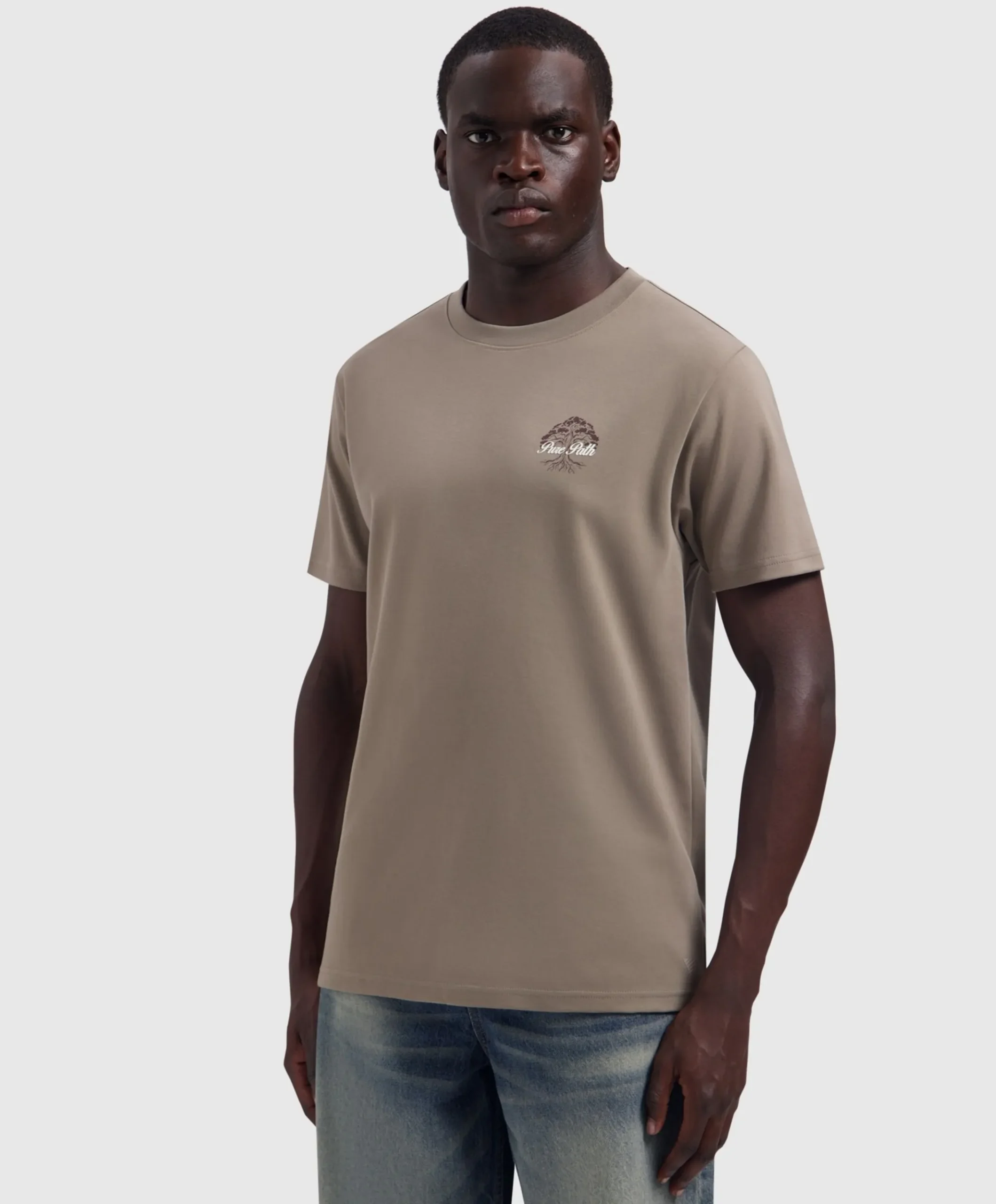 Heren T-shirt beige