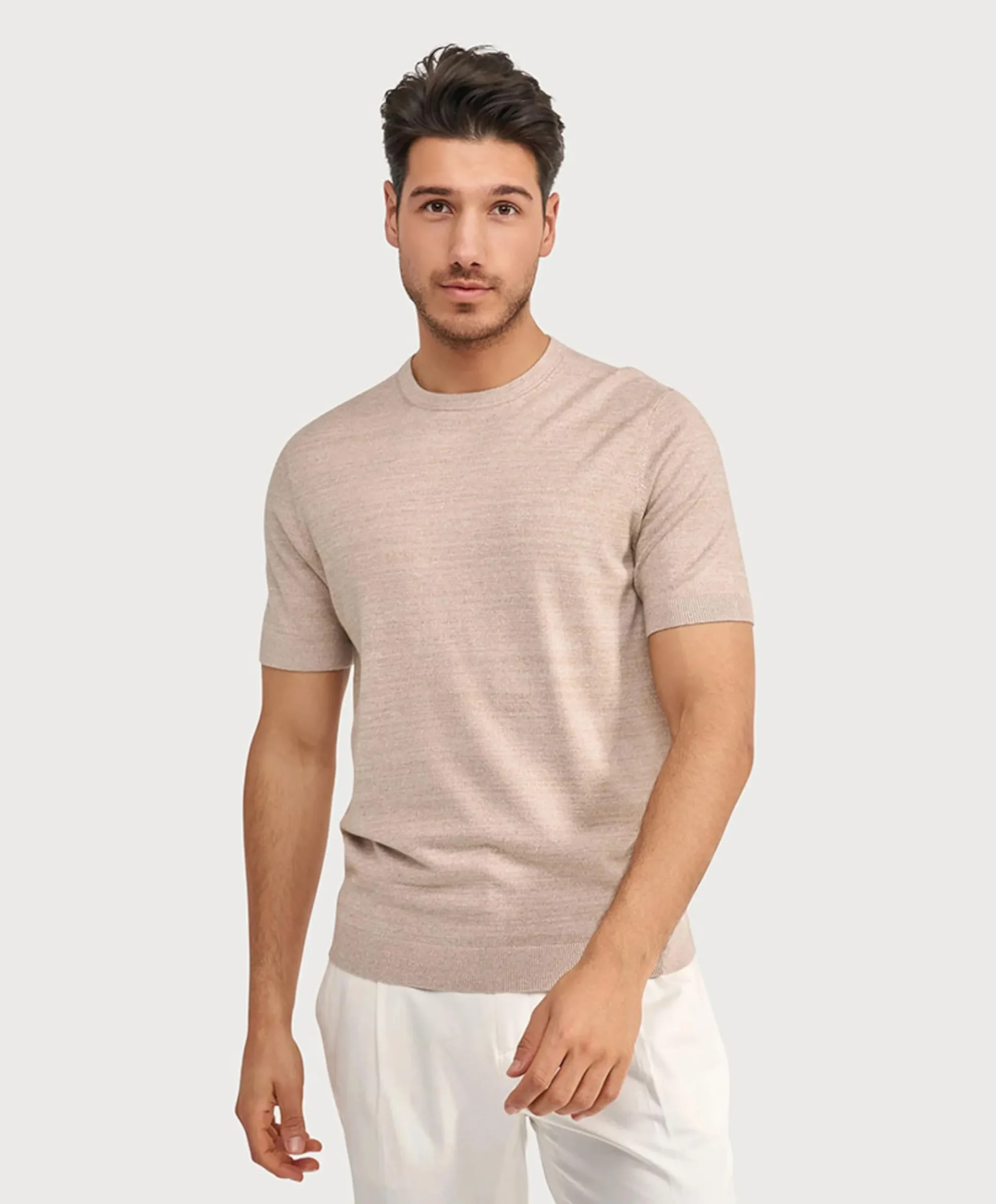 Heren T-shirt beige