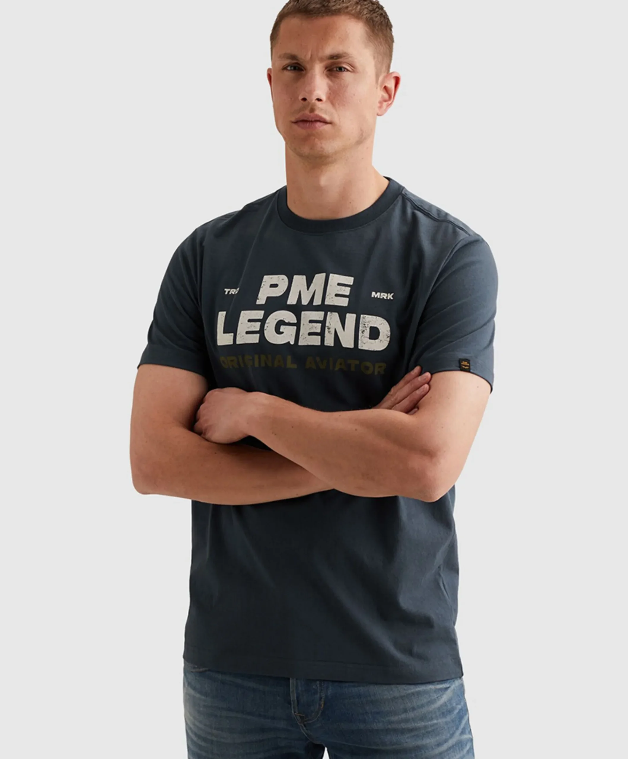 Heren T-shirt blauw