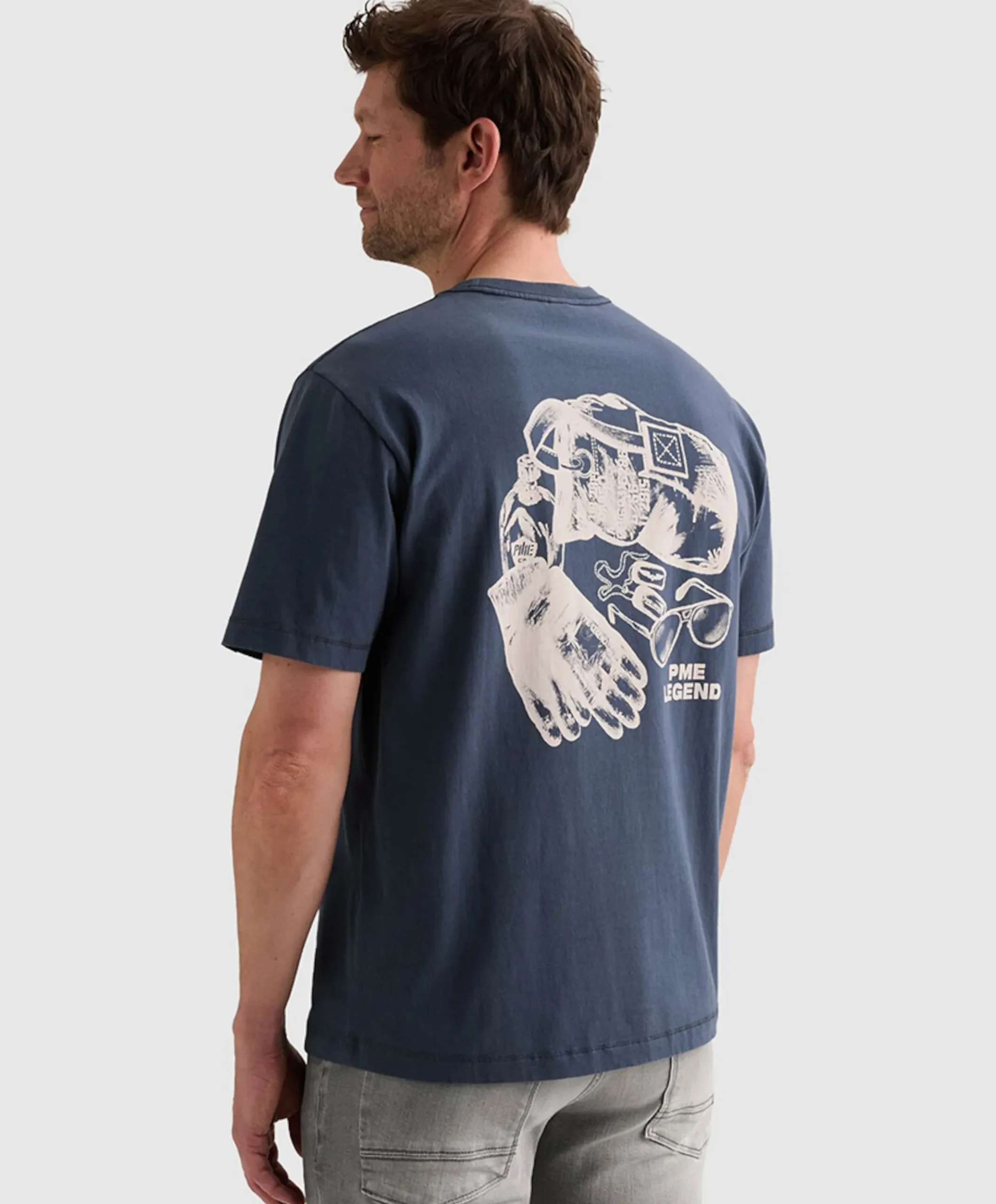 Heren T-shirt blauw