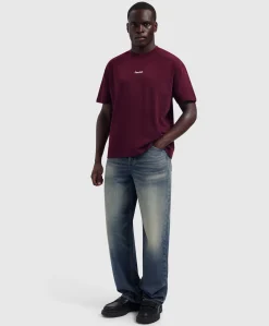 Heren T-shirt bordeaux