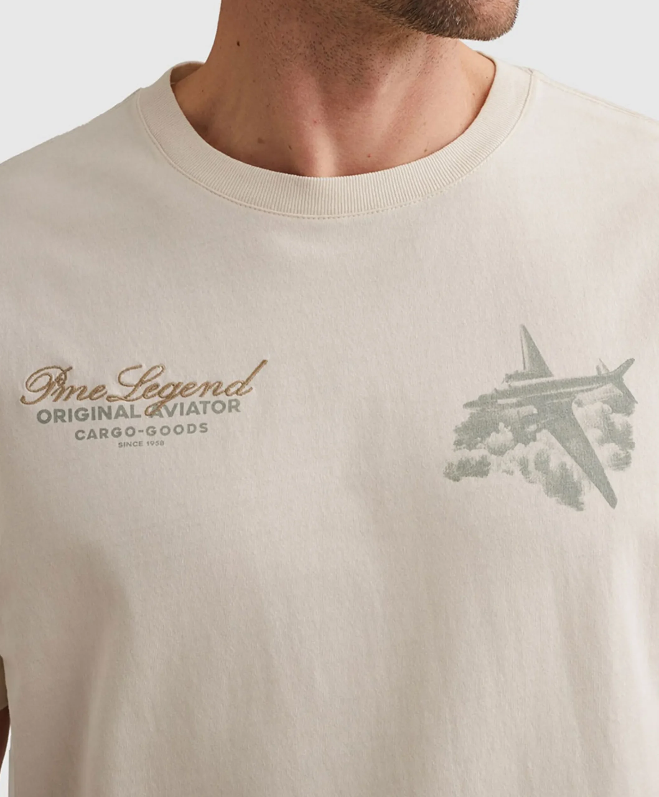 Heren T-shirt ecru
