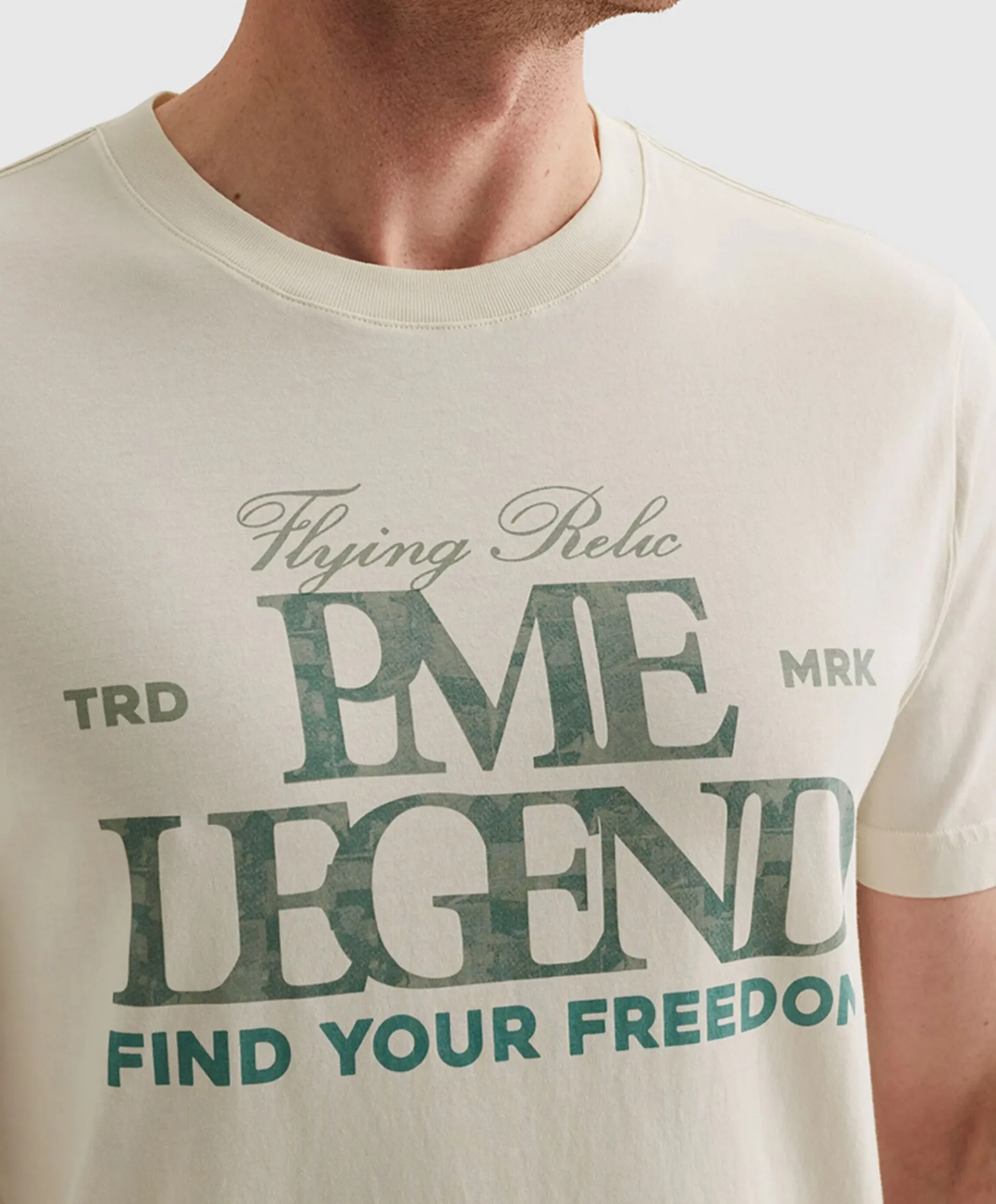 Heren T-shirt ecru