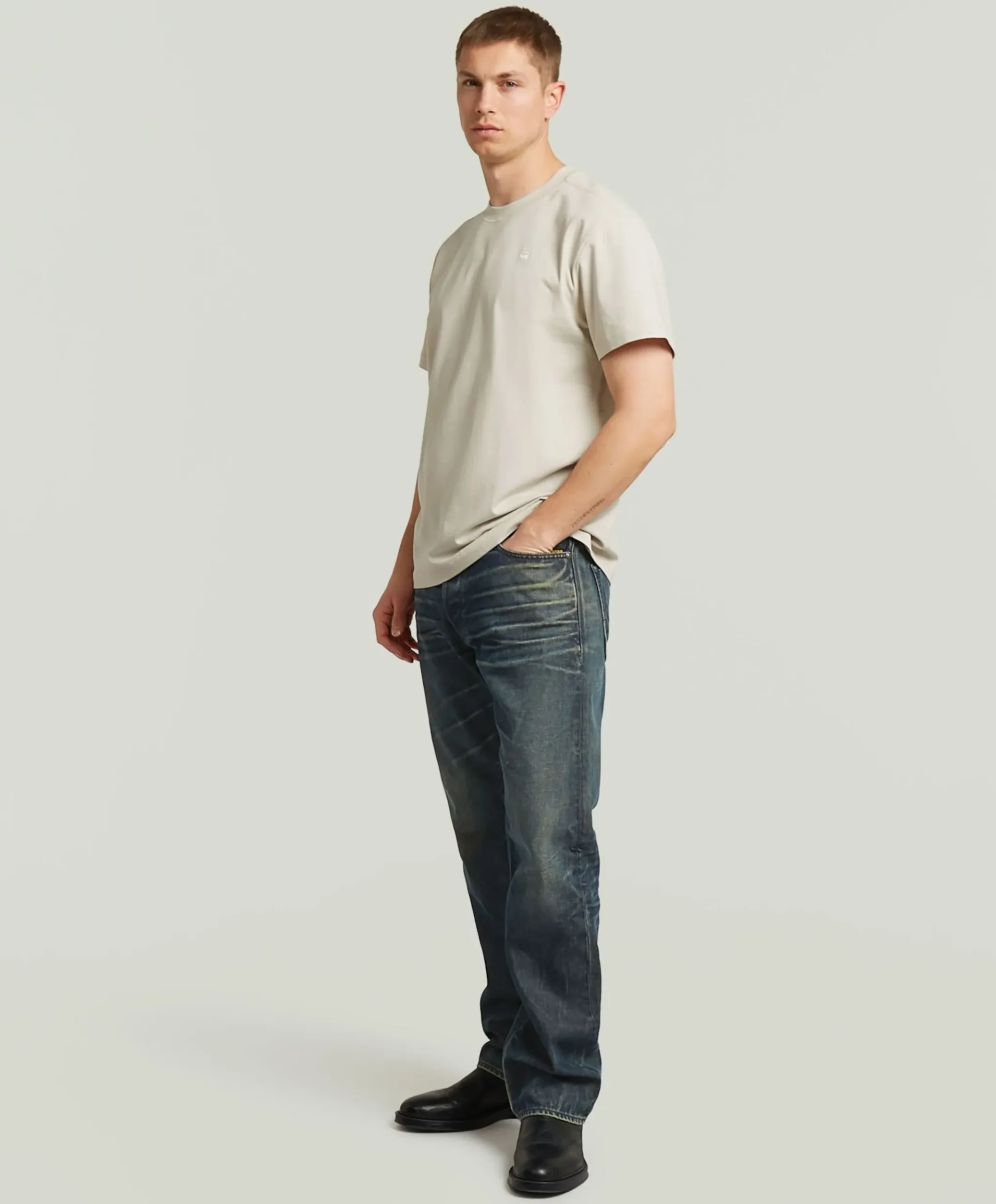 Heren T-shirt ecru