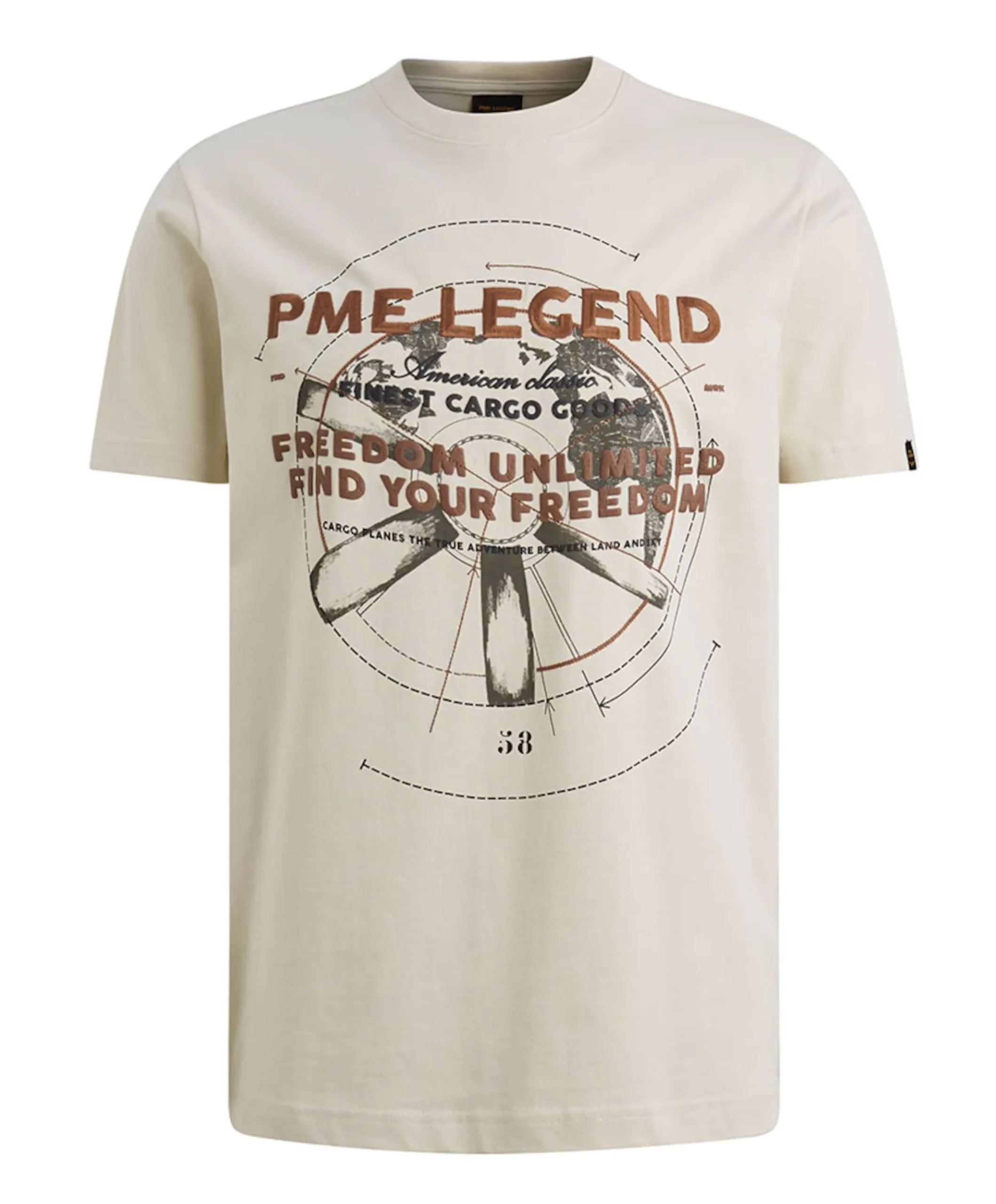 Heren T-shirt ecru
