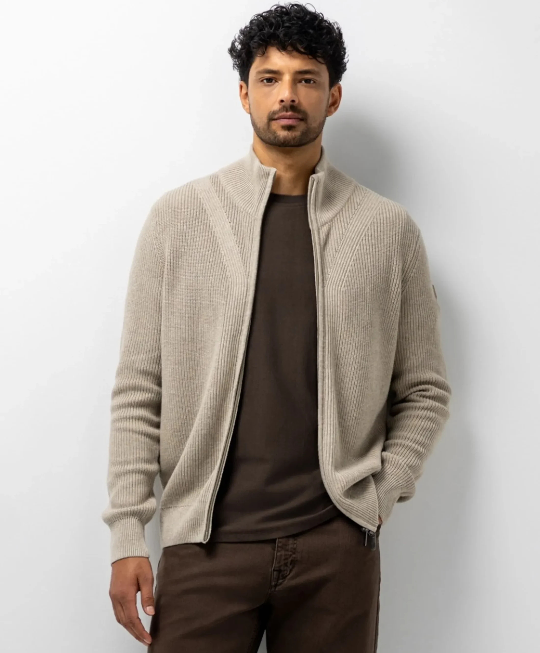 Heren vest beige