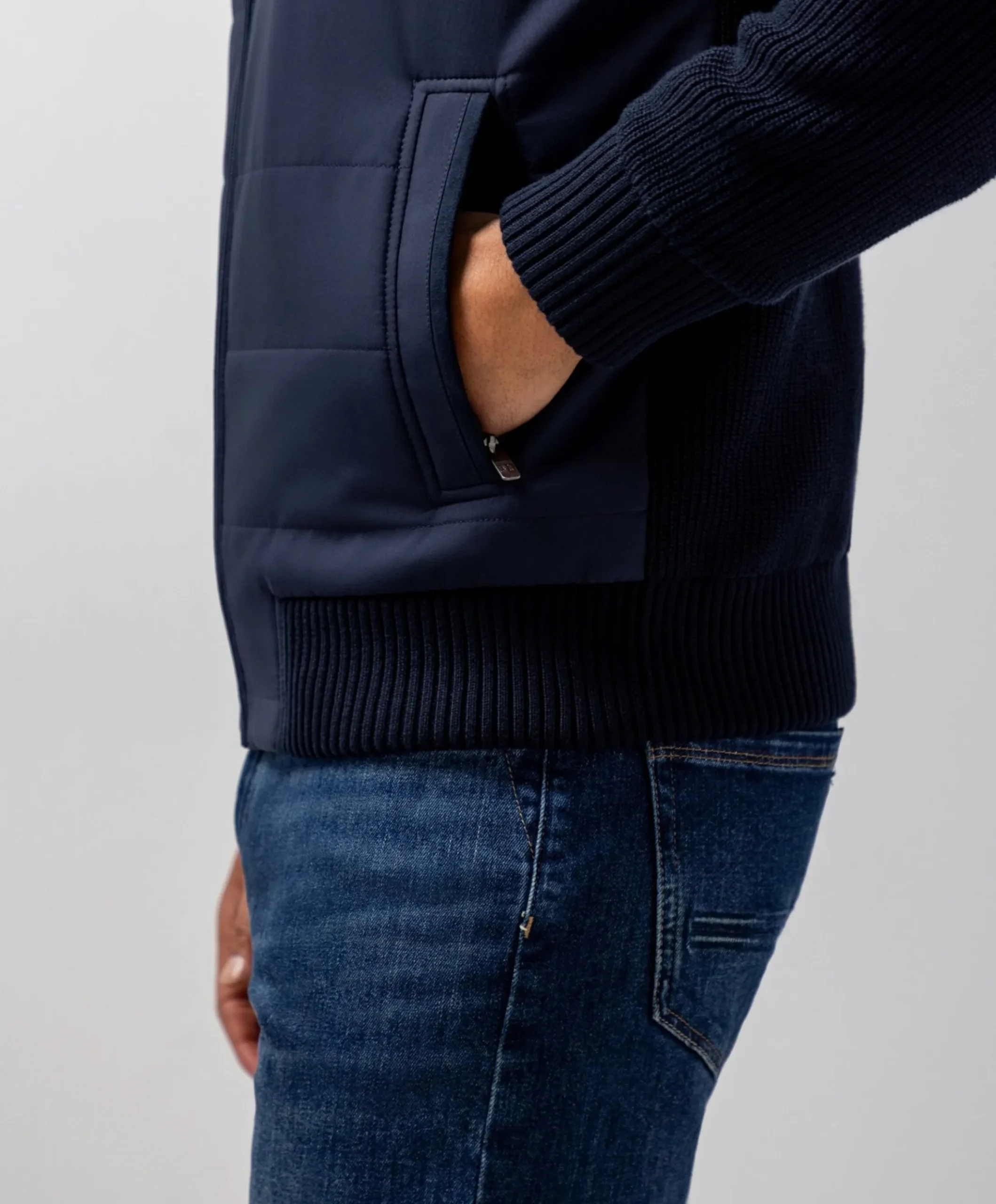 Heren vest blauw