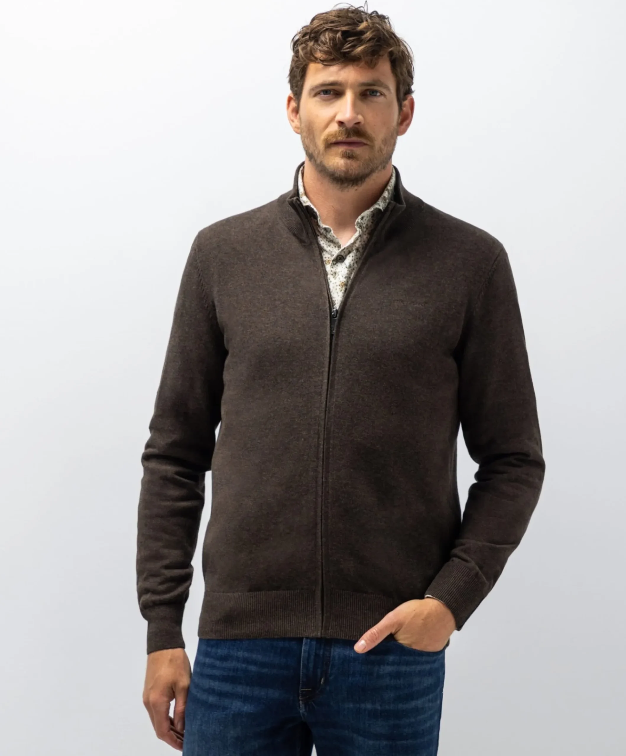 Heren vest bruin