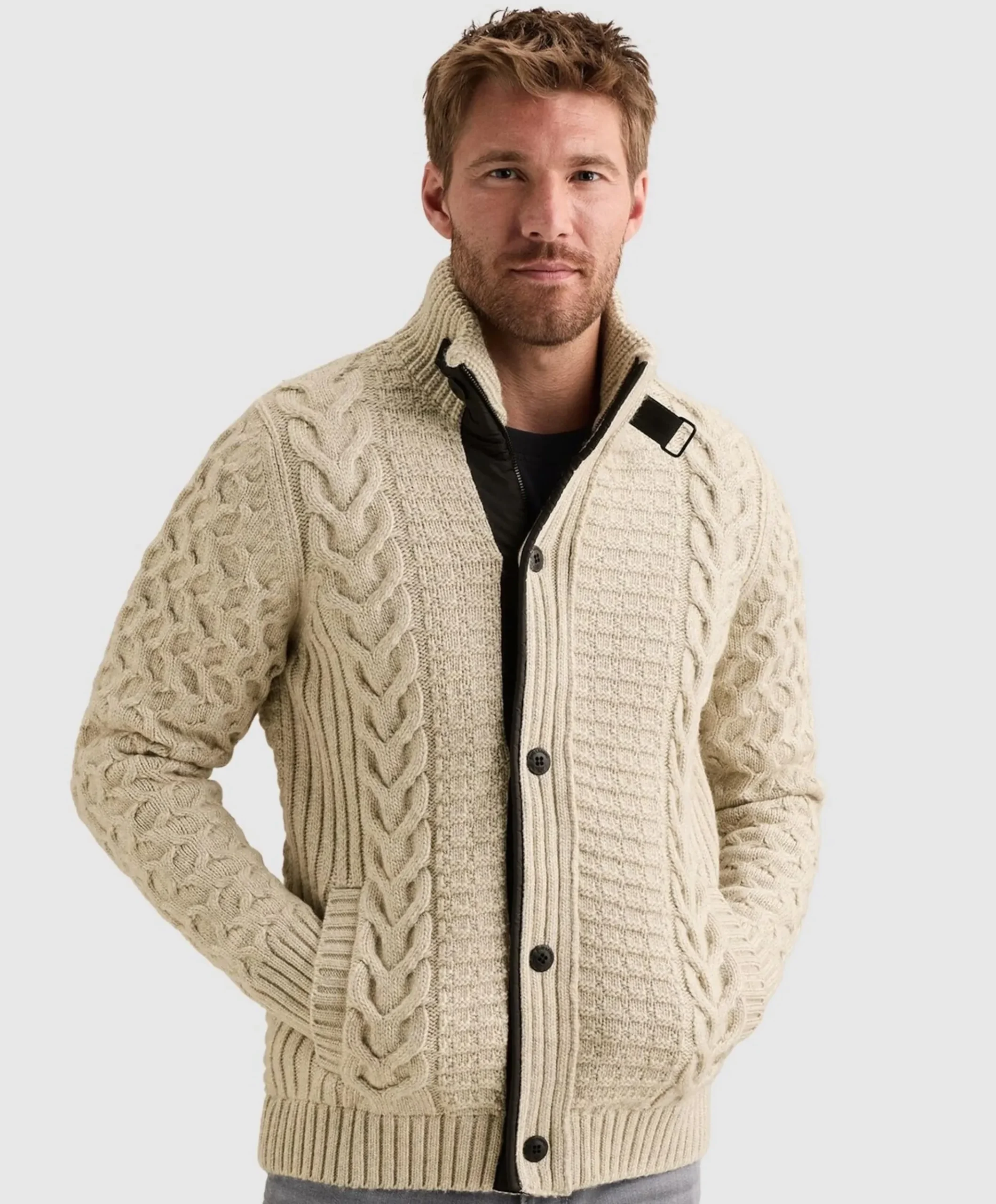 Heren vest ecru