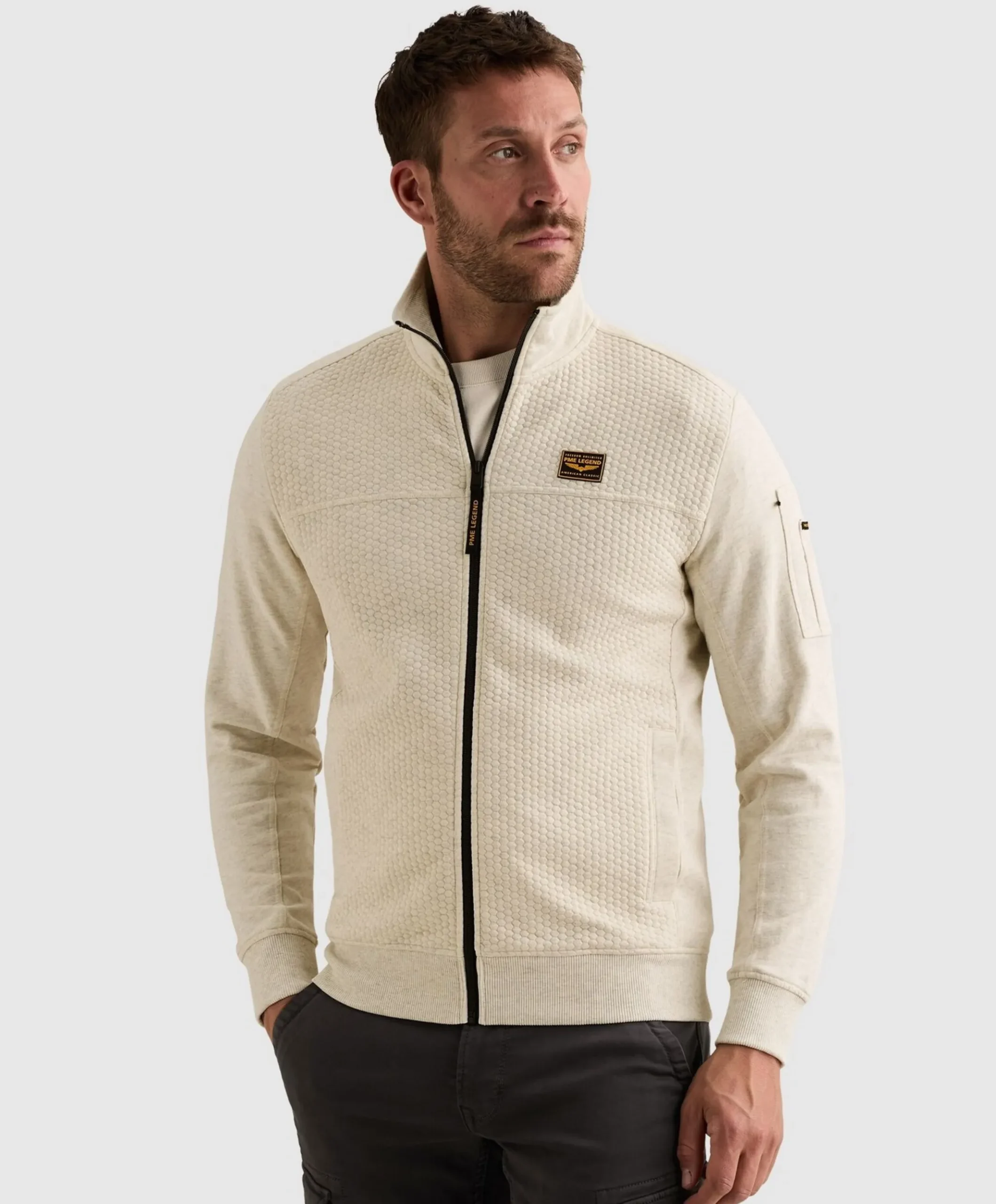Heren vest ecru