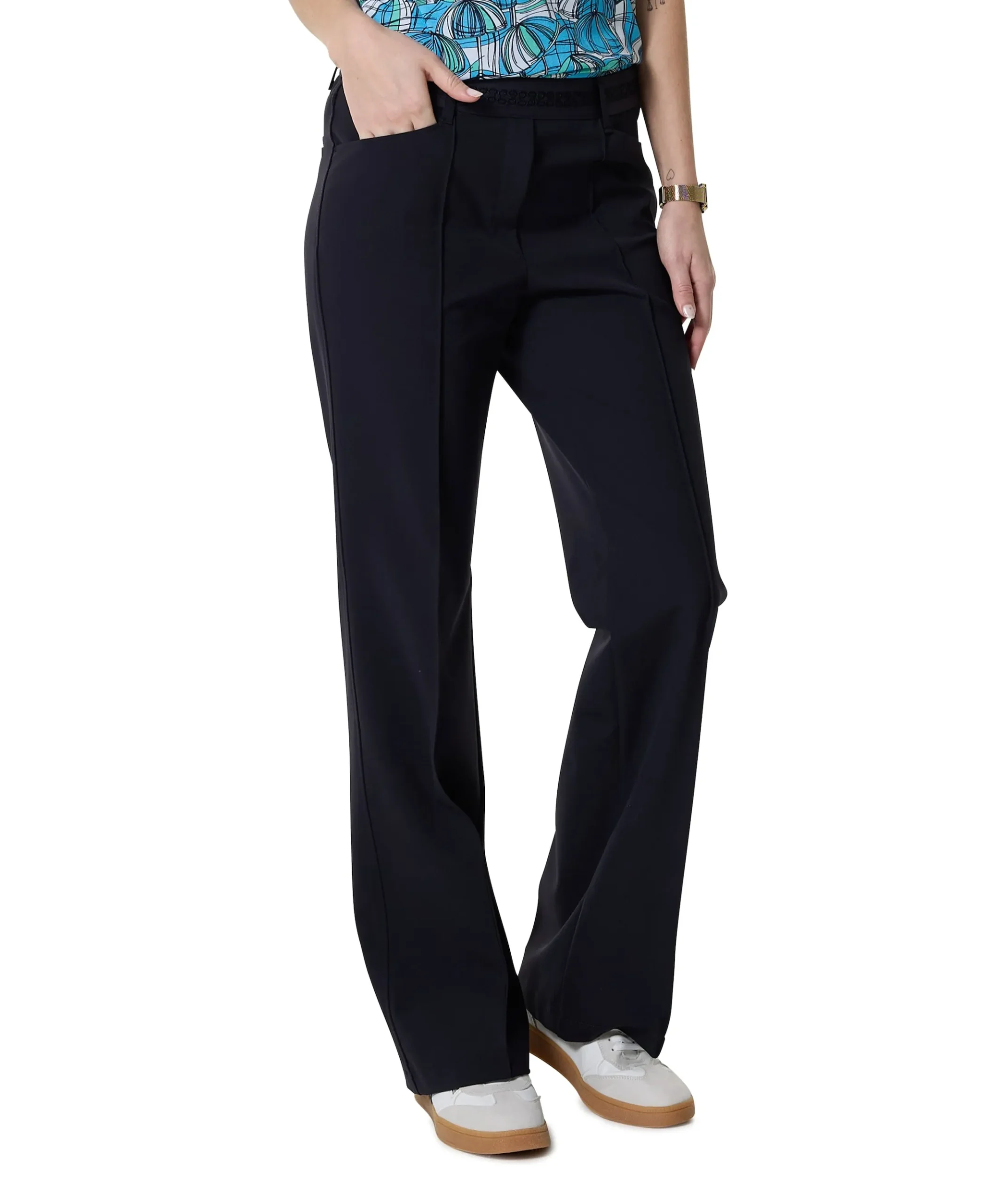 Hose Pull On Slim dames broek blauw