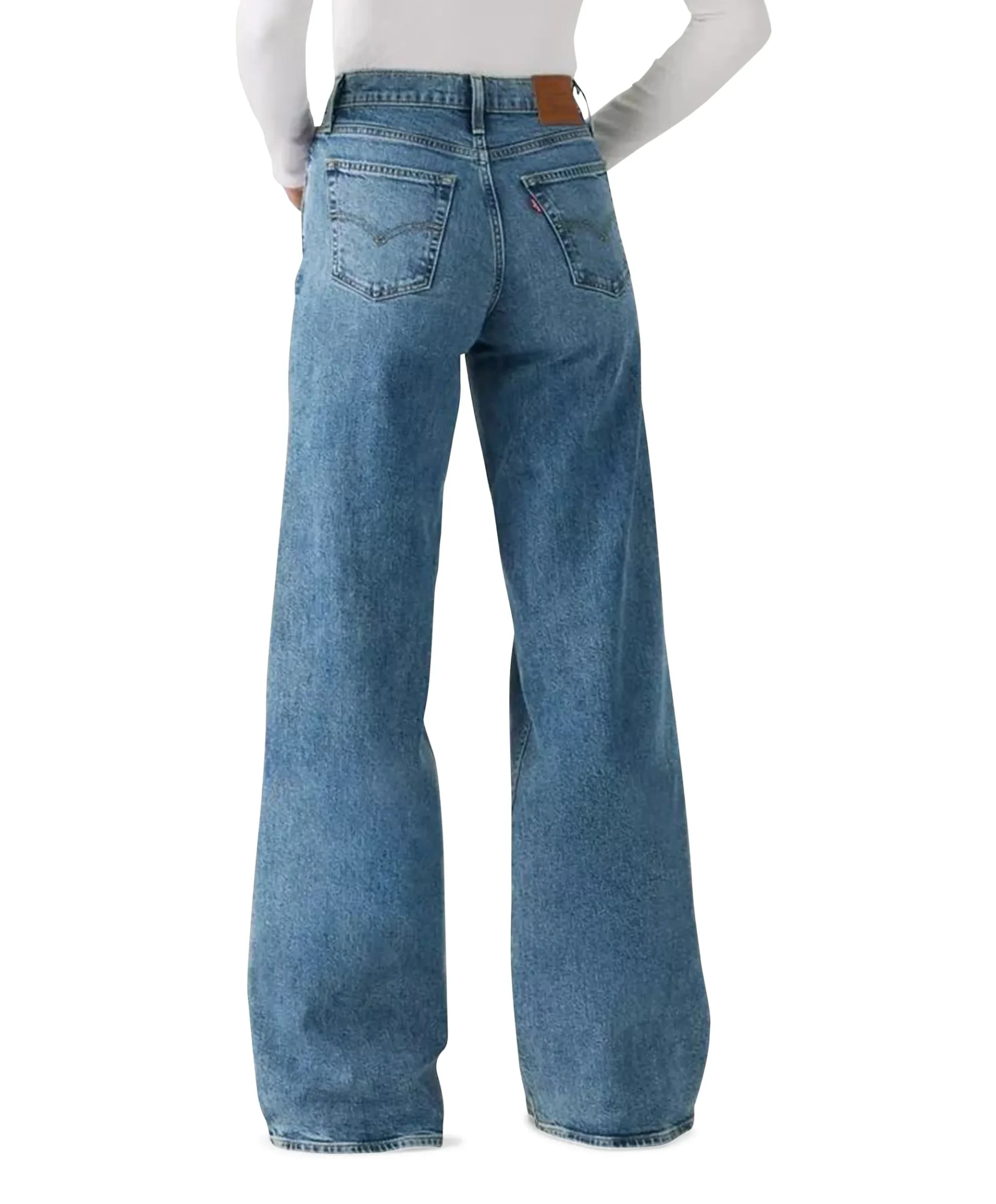 728 HR wide leg dames jeans blauw
