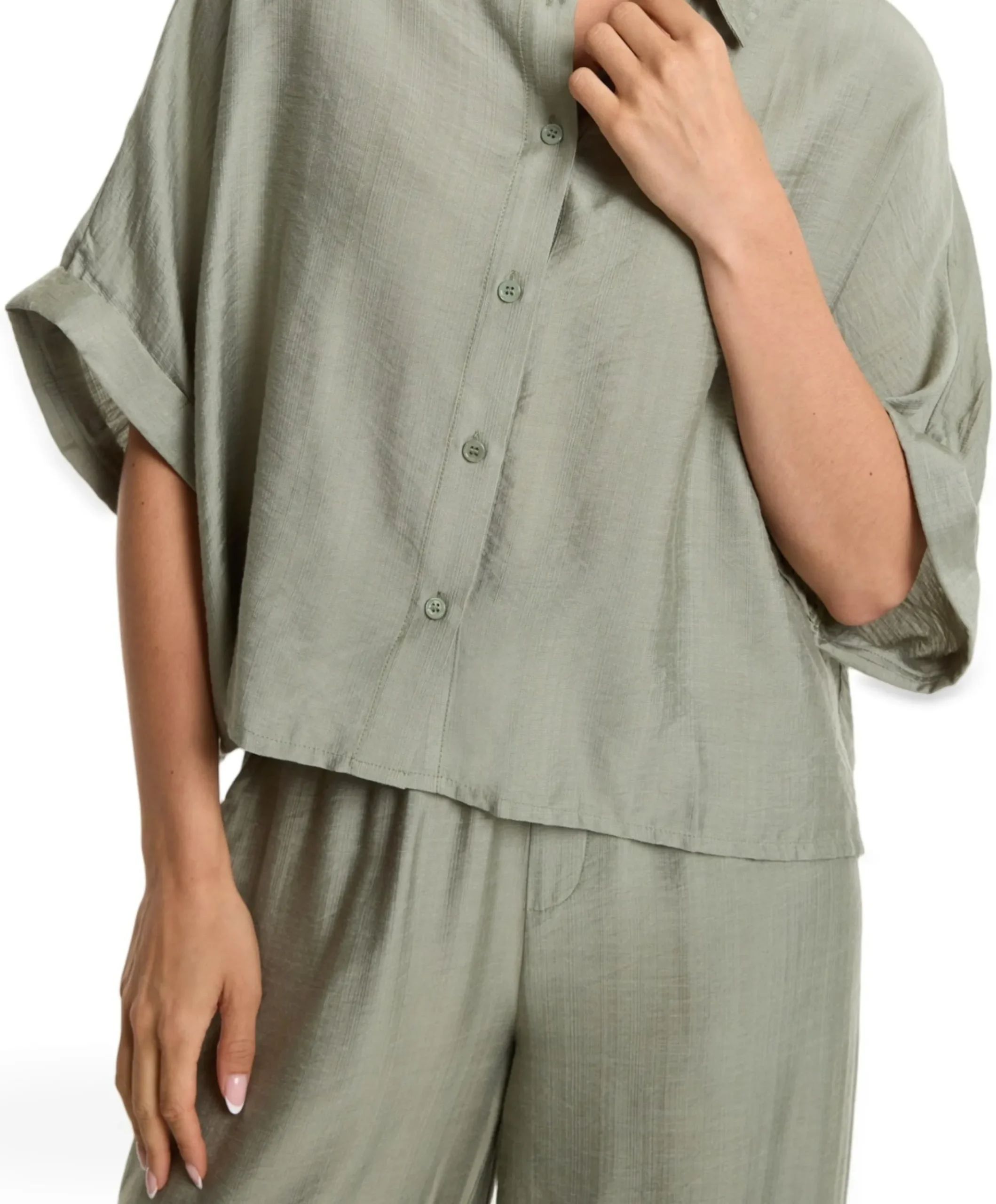 IRREGULAR WIDE LEG dames broek groen