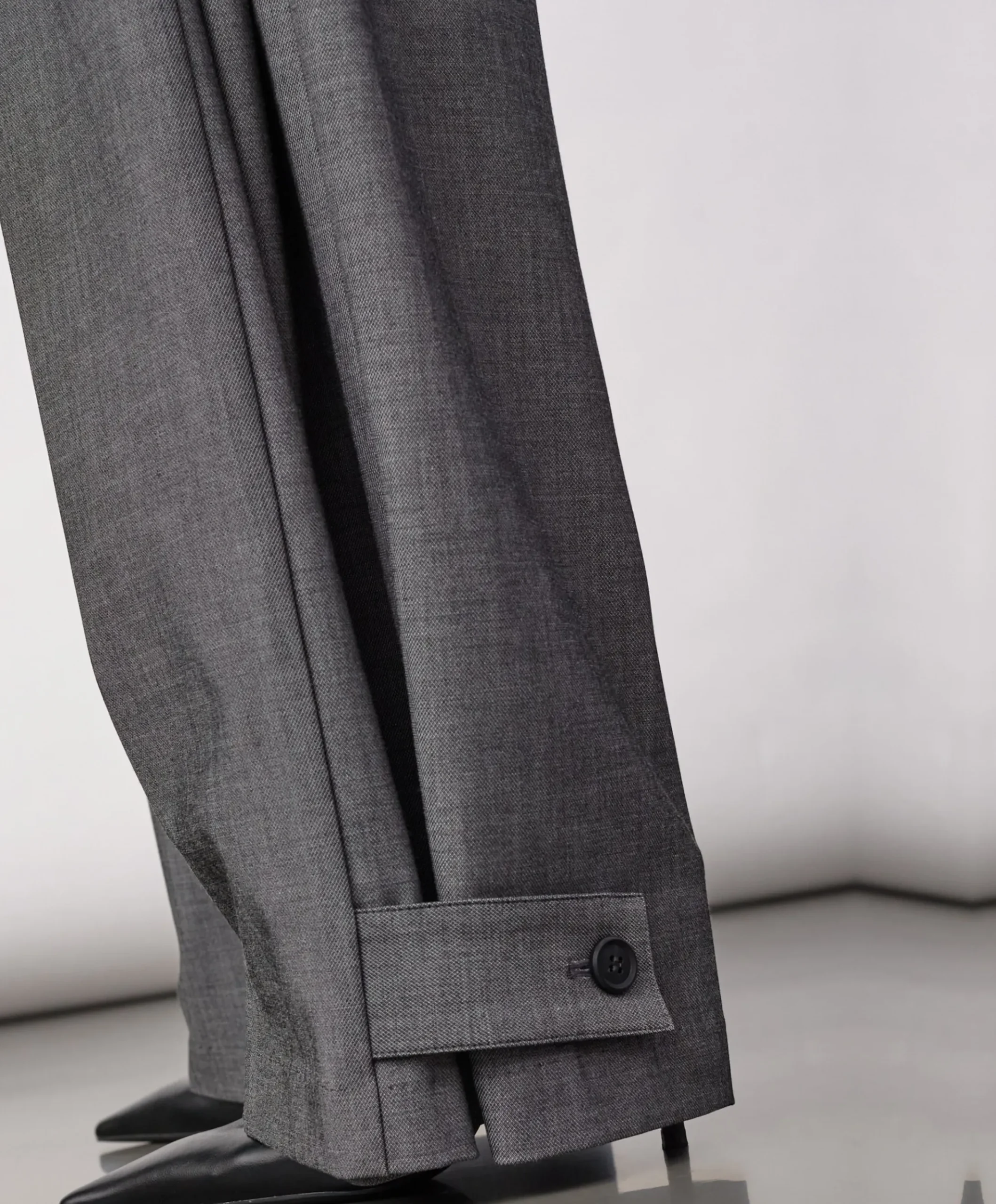 JackyCC Pleat dames broek grijs