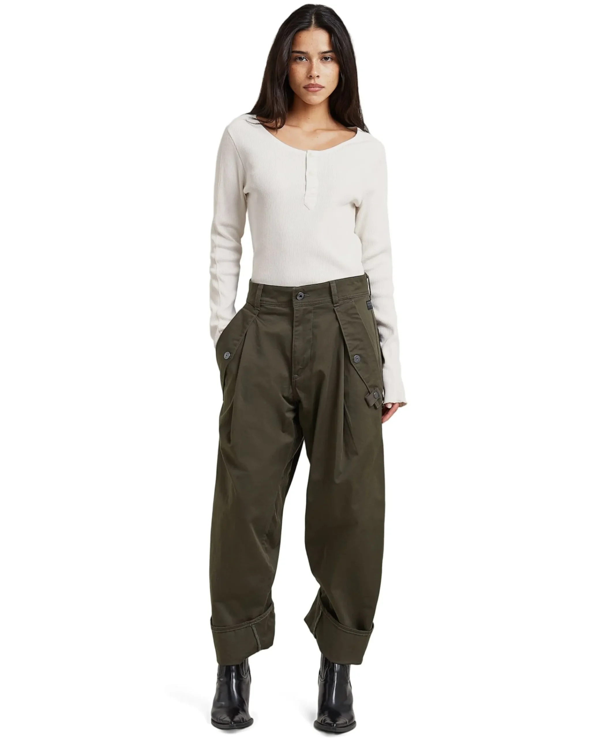 Jett 3D Boyfriend Cargo wmn dames broek groen