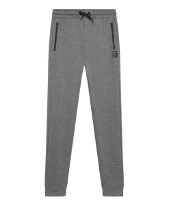 Jogpant Check Zip Pocket jongens broek grijs